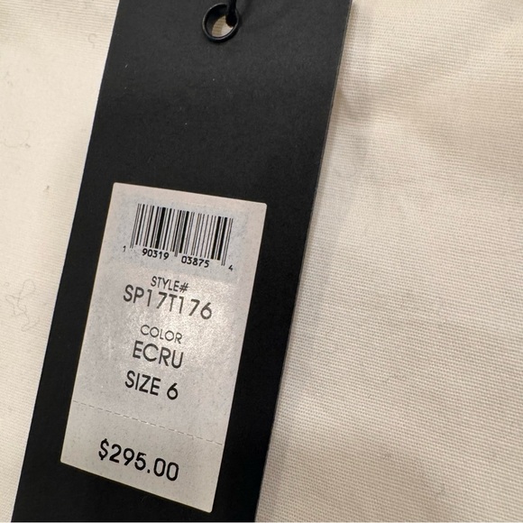 NWT Rachel Zoe Women’s Cotton & Silk Off The Shoulder Tiered Ruffle Top Ecru Sz6 - Picture 6 of 10